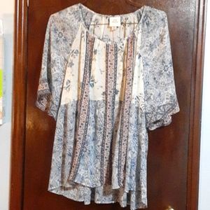 Knox Rose 3/4 sleeve flowy blouse size XL
